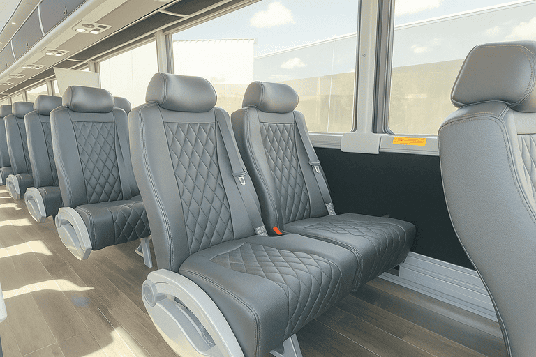 interior of Bus Rental Company El Cajon charter bus