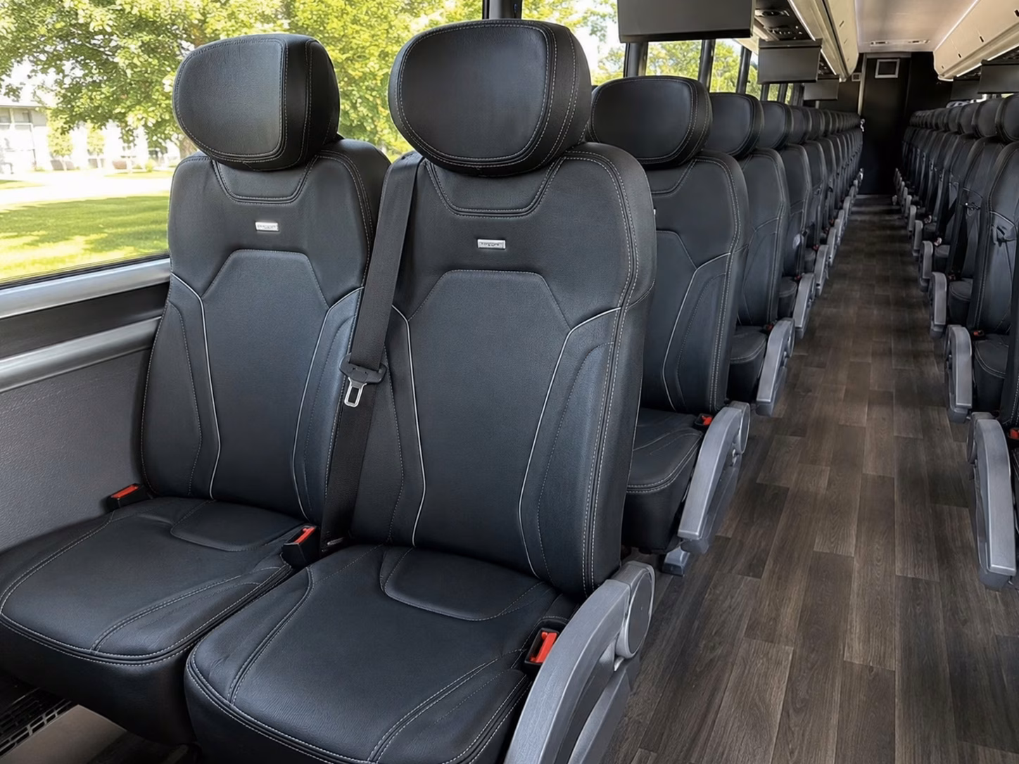 56 passenger charter bus inside